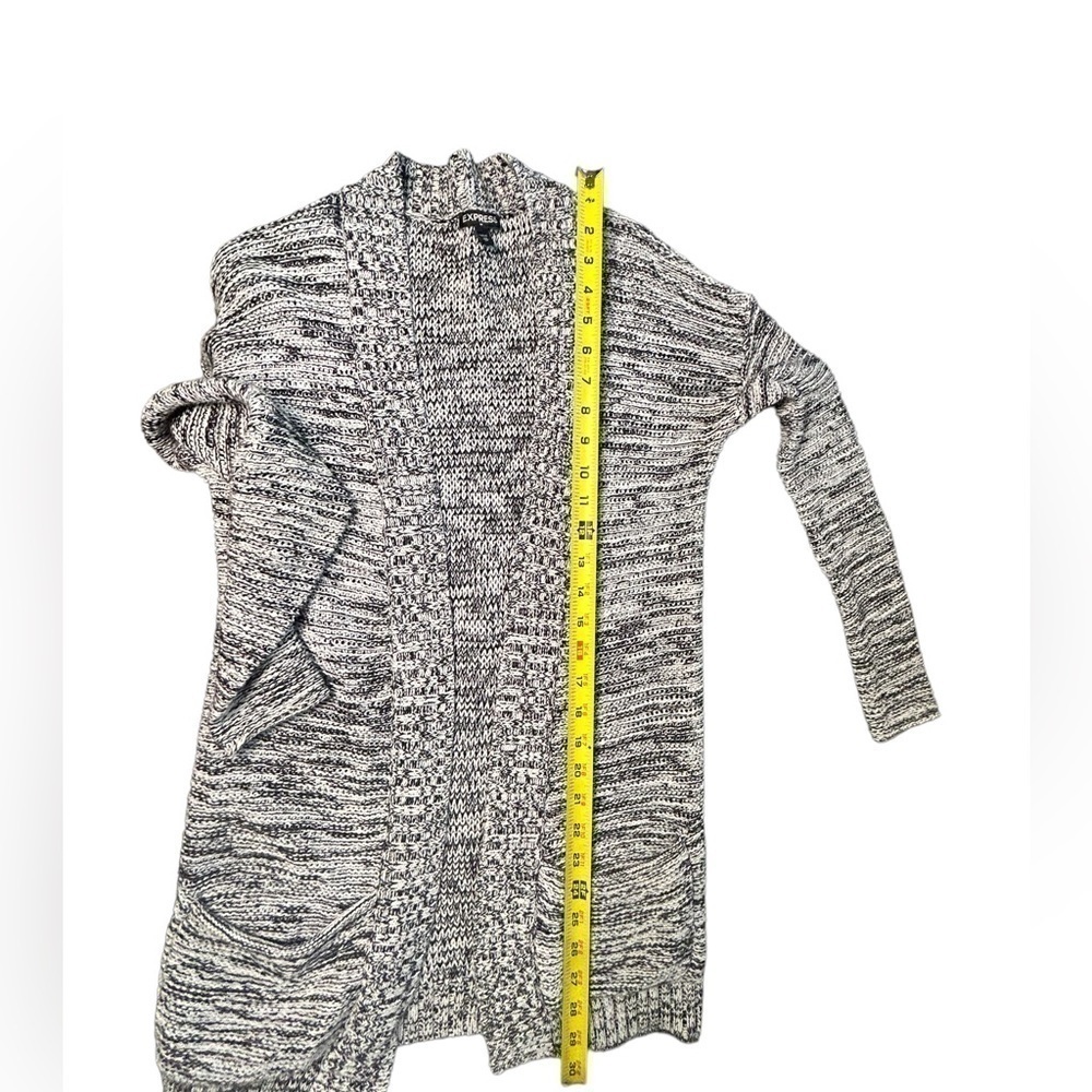 Express Open Front Grey Cardigan Used Size: Xs - image 5